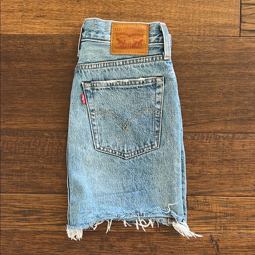 Vintage Levi's Denim Skirt with Frayed Hem